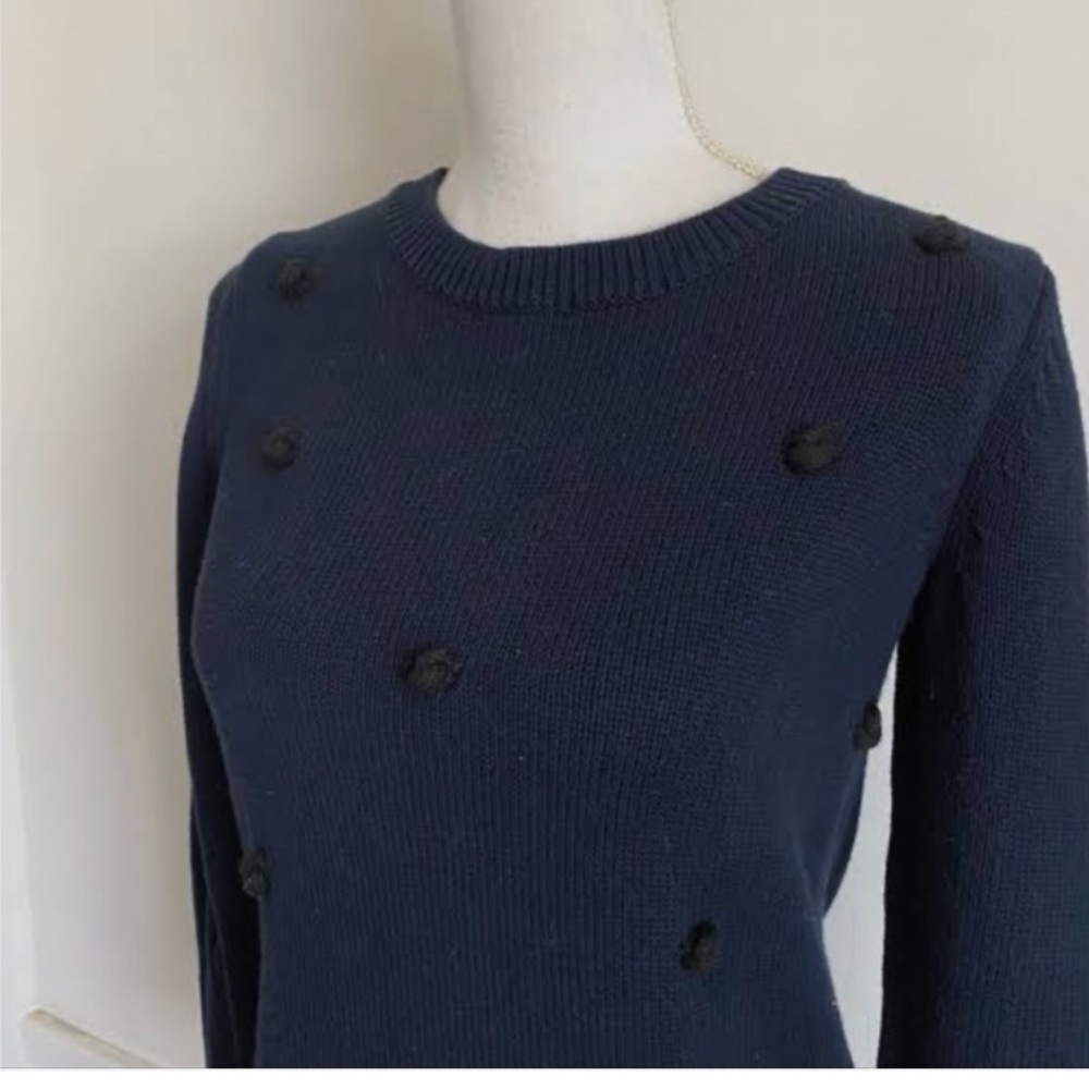 NWT Banana Republic Bobble Crewneck Sweater knotted SZ L cotton blend
